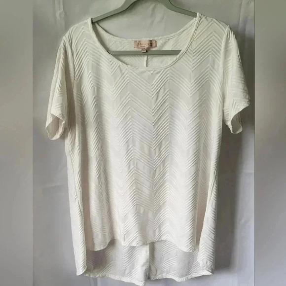 PHILOSOPHY REPUBLIC White Womens Blouse Shirt Top Plus Size 1X - Picture 2 of 7